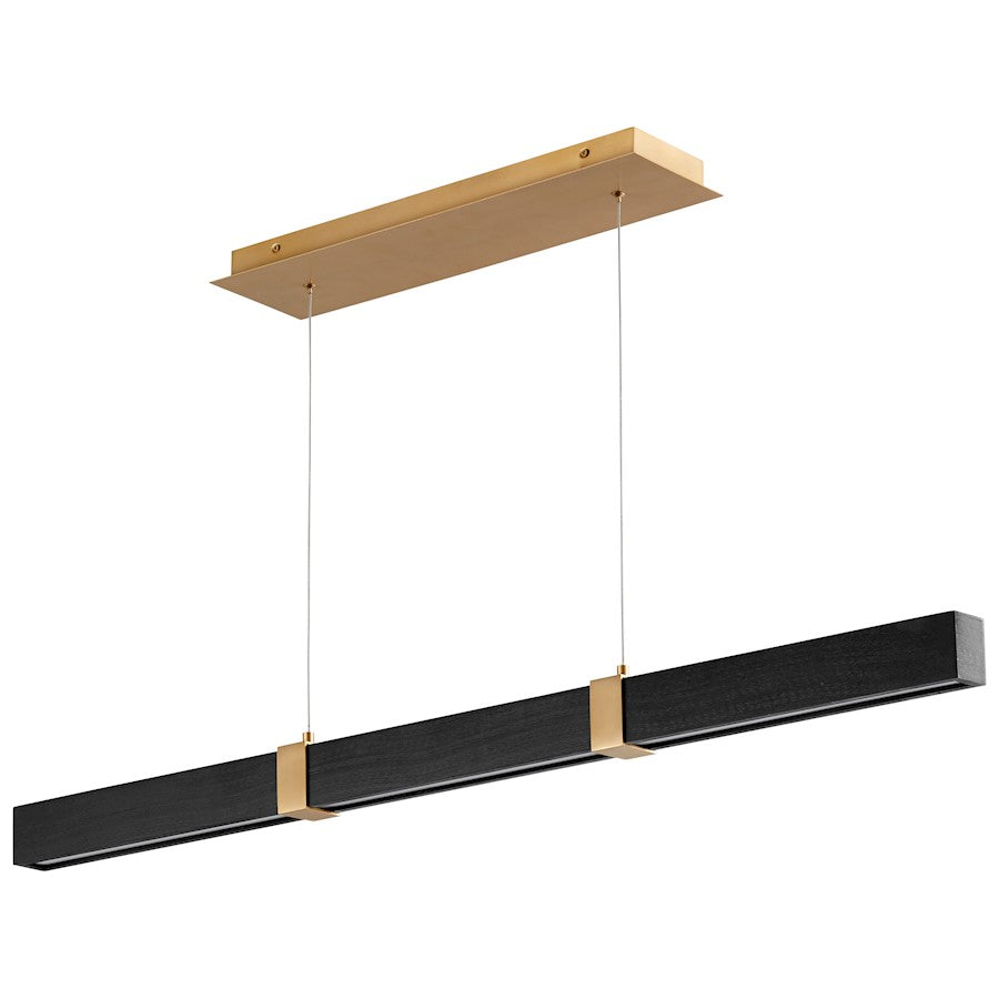 Oxygen Lighting Decca 1 Light 48" Pendant, Brass/Black Oak/White - 3-48-1540