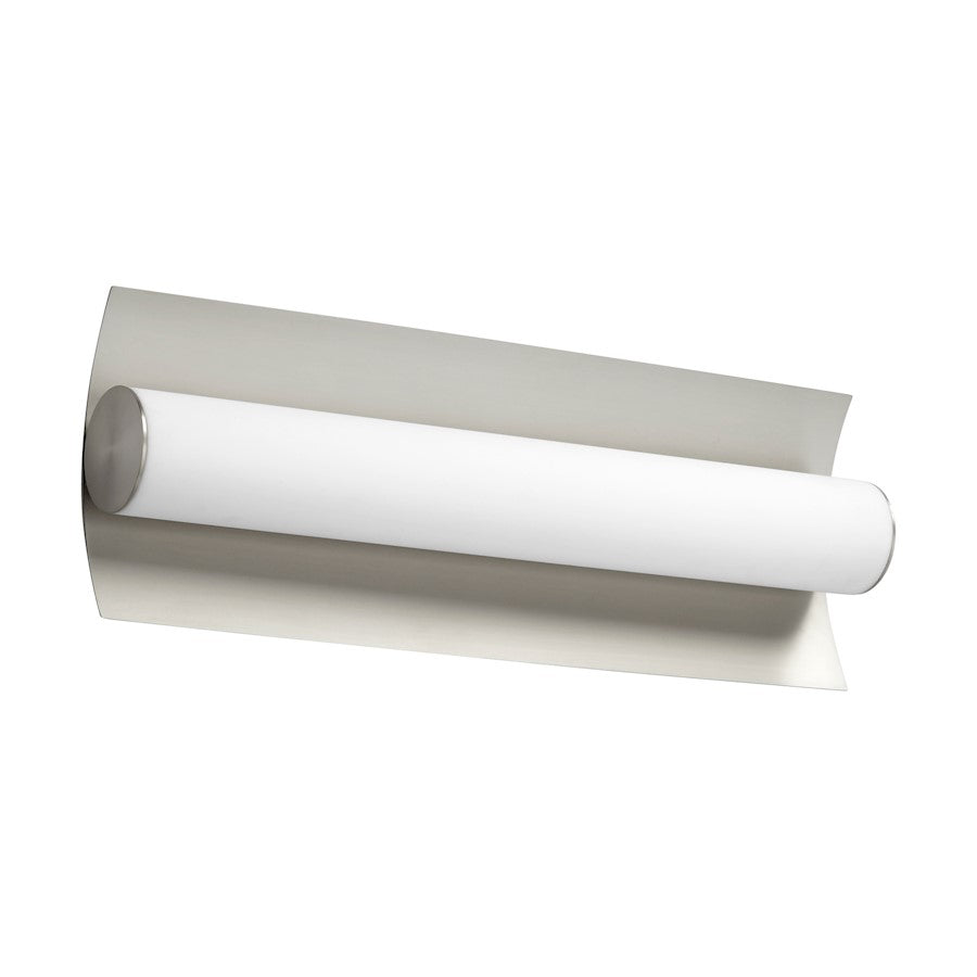 Oxygen Lighting Wave 1 Light Wall Sconce, Satin Nickel/Matte White - 3-5021-24