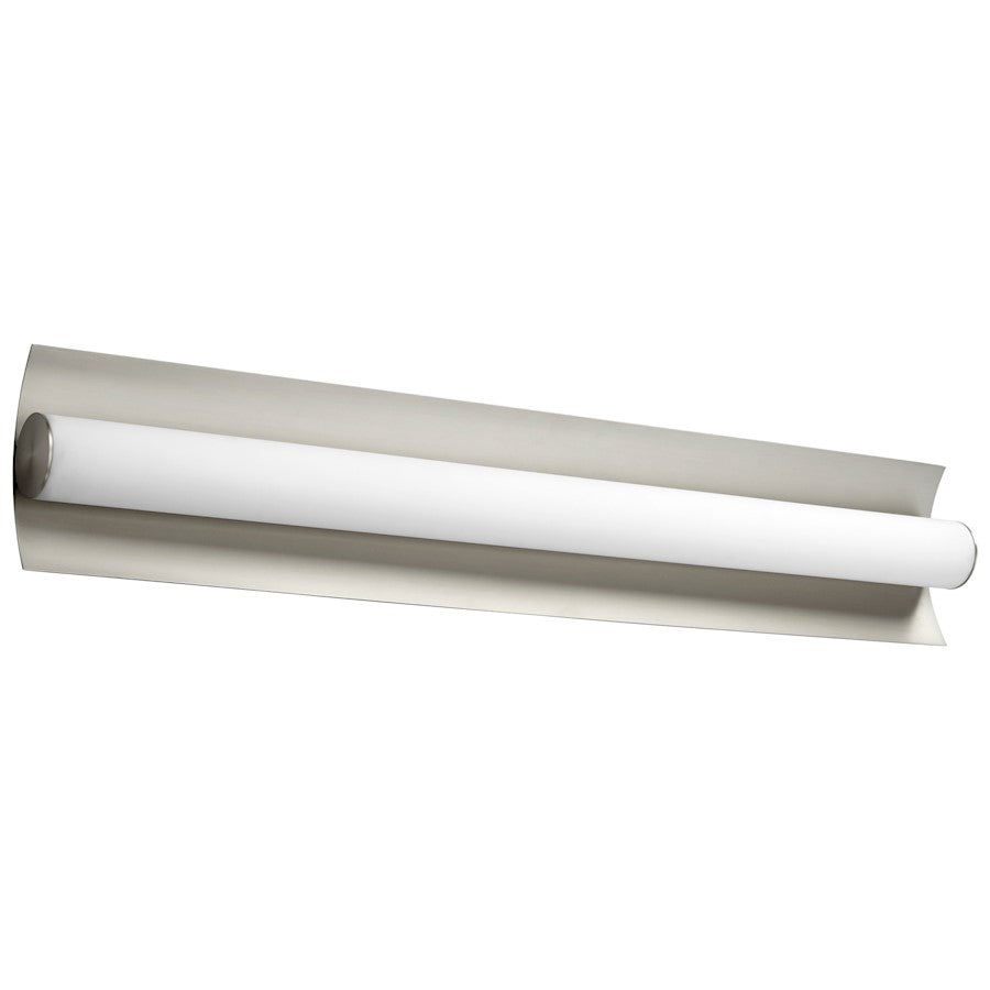 Oxygen Lighting Wave 35" 2 Light vanity, Satin Nickel/Matte White - 3-5023-24