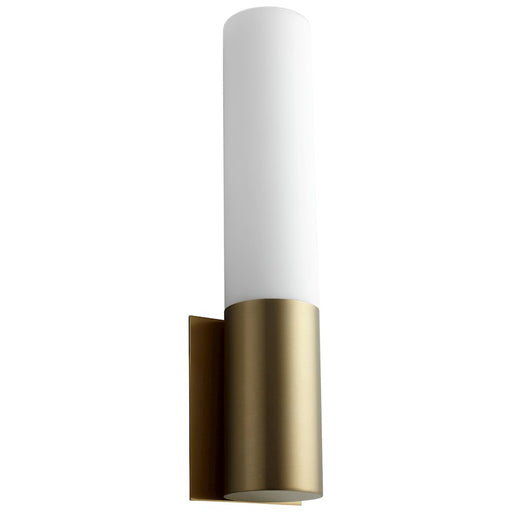 Oxygen Lighting Magnum 1 Light Sconce, Aged Brass/Matte Opal - 3-518-140