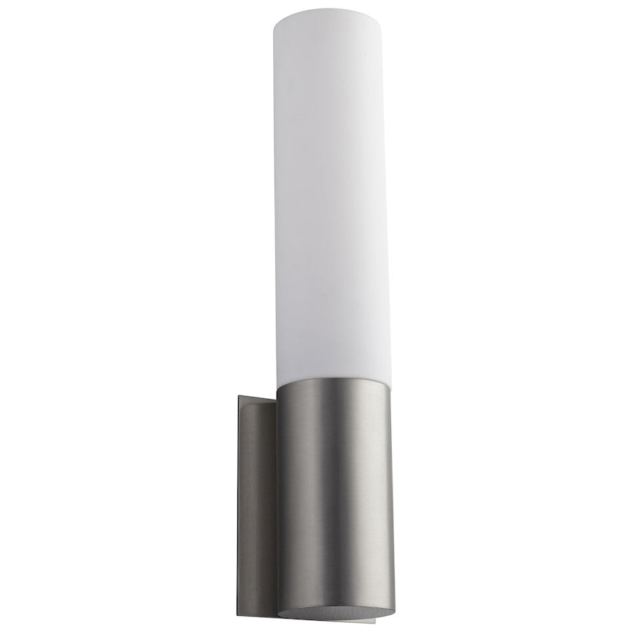 Oxygen Lighting Magnum 1 Light Sconce, Satin Nickel/Matte White - 3-518-24