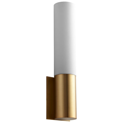 Oxygen Lighting Magnum 1 Light Sconce, Aged Brass/Matte White - 3-518-40