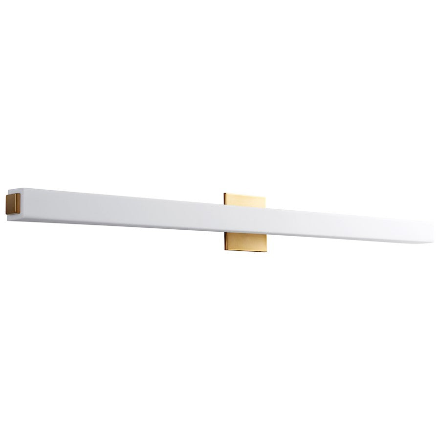 Oxygen Lighting Adelphi 2 Light LED Vanity, Aged Brass/White - 3-536-40