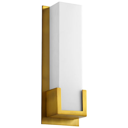 Oxygen Lighting Orion 1 Light Sconce, Aged Brass/Matte White - 3-540-40