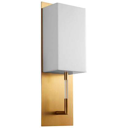 Oxygen Lighting Epoch 1 Light Sconce, Aged Brass/Matte White - 3-564-240