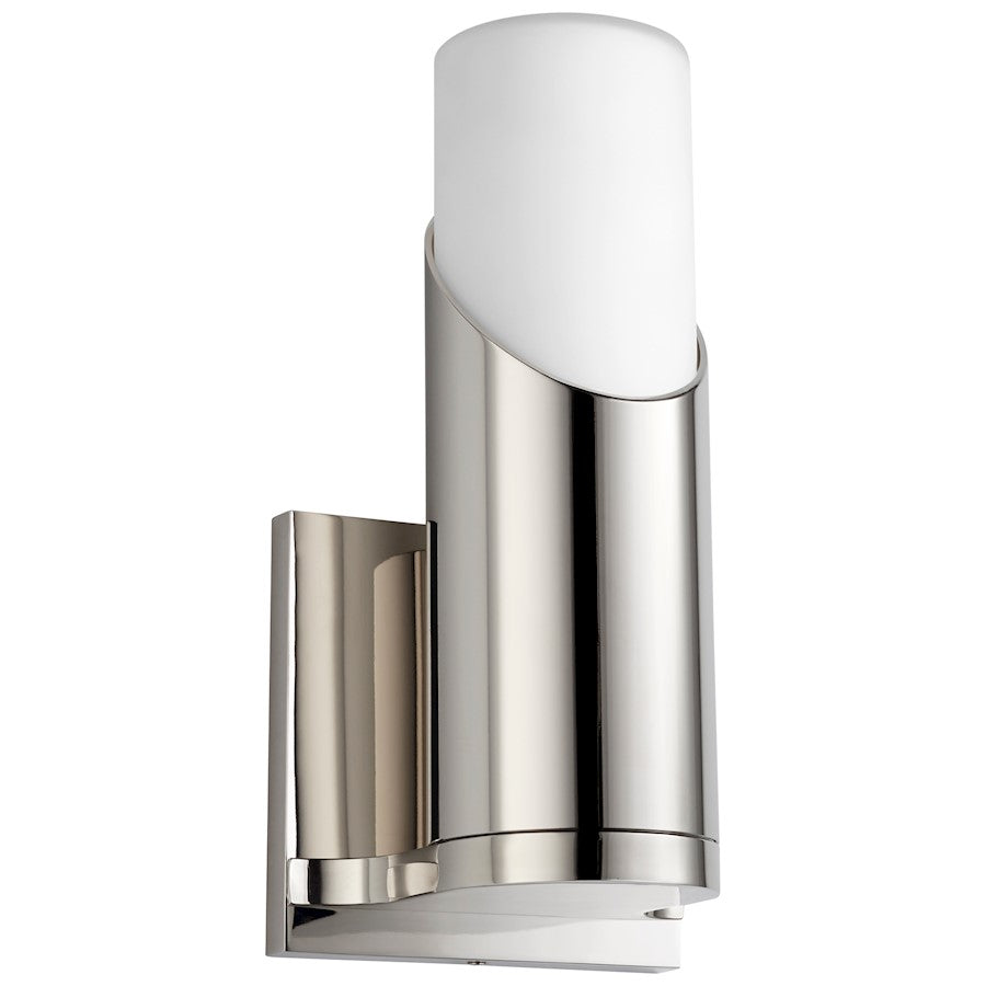 Oxygen Lighting Ellipse 1 Light Sconce, Polished Nickel/White Opal - 3-567-120