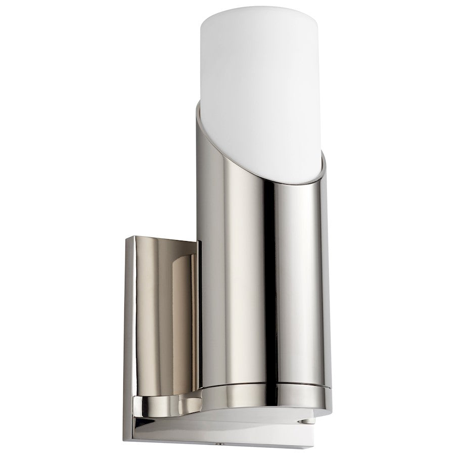 Oxygen Lighting Ellipse 1 Light Sconce, Polished Nickel/Matte White - 3-567-220