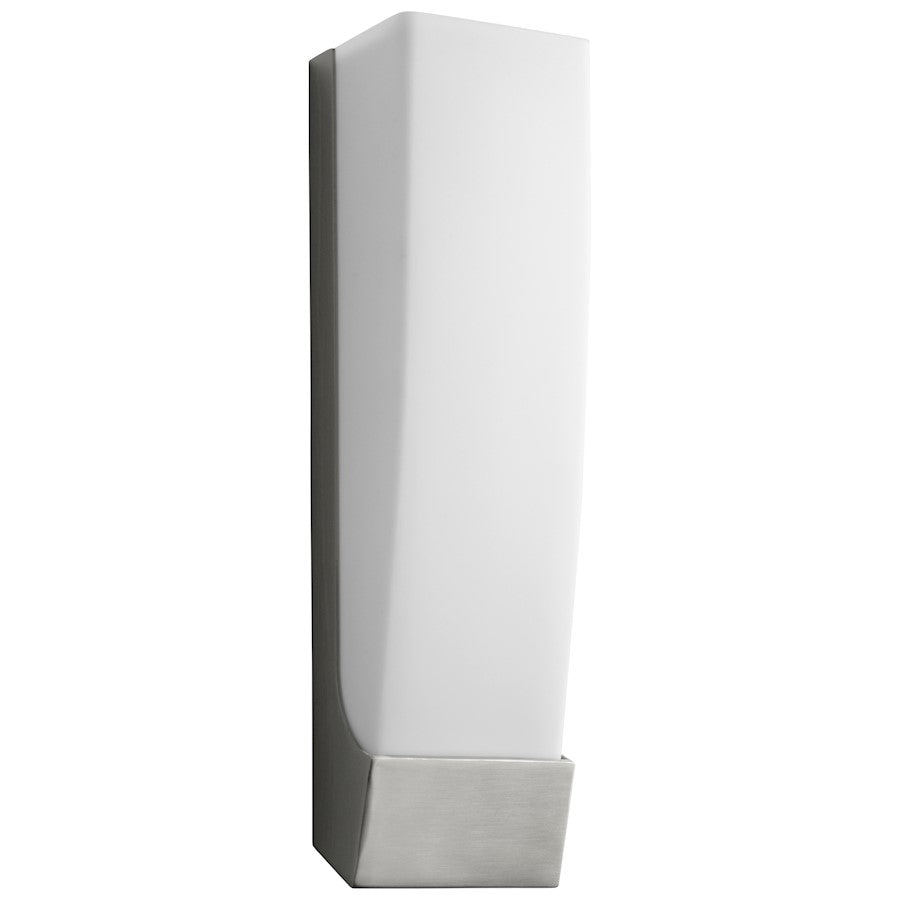 Oxygen Lighting Apollo 1 Light LED Sconce, Satin Nickel/Matte White - 3-570-24