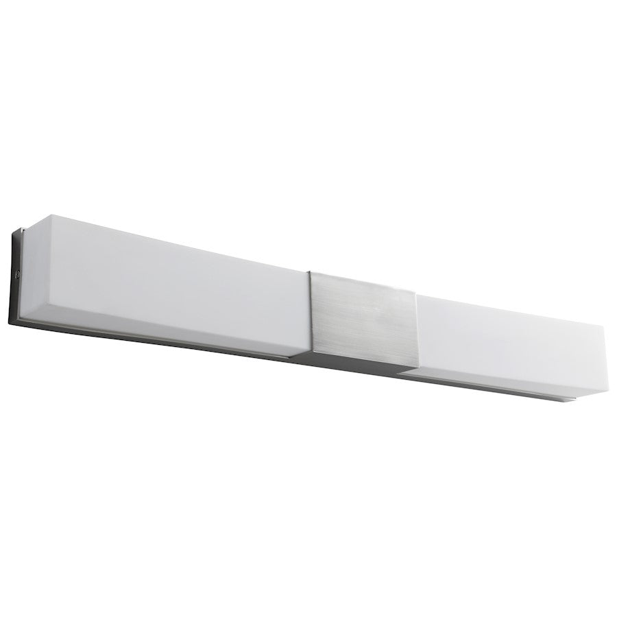 Oxygen Lighting Crescent 2 Light Vanity, Satin Nickel/Matte White - 3-582-24