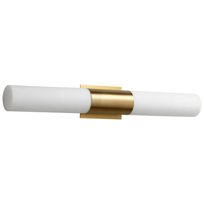 Oxygen Lighting Magnum 2 Light Vanity, Aged Brass/Matte White - 3-588-40