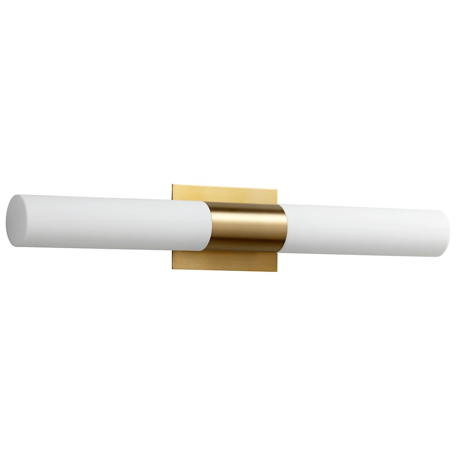 Oxygen Lighting Magneta 2 Light Vanity, Aged Brass/Matte White - 3-590-40