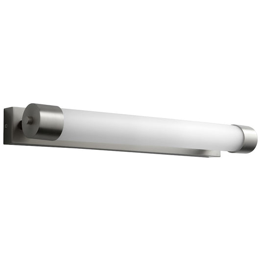 Oxygen Lighting Horizon 1 Light Wall Sconce, Satin Nickel/Matte White - 3-593-24