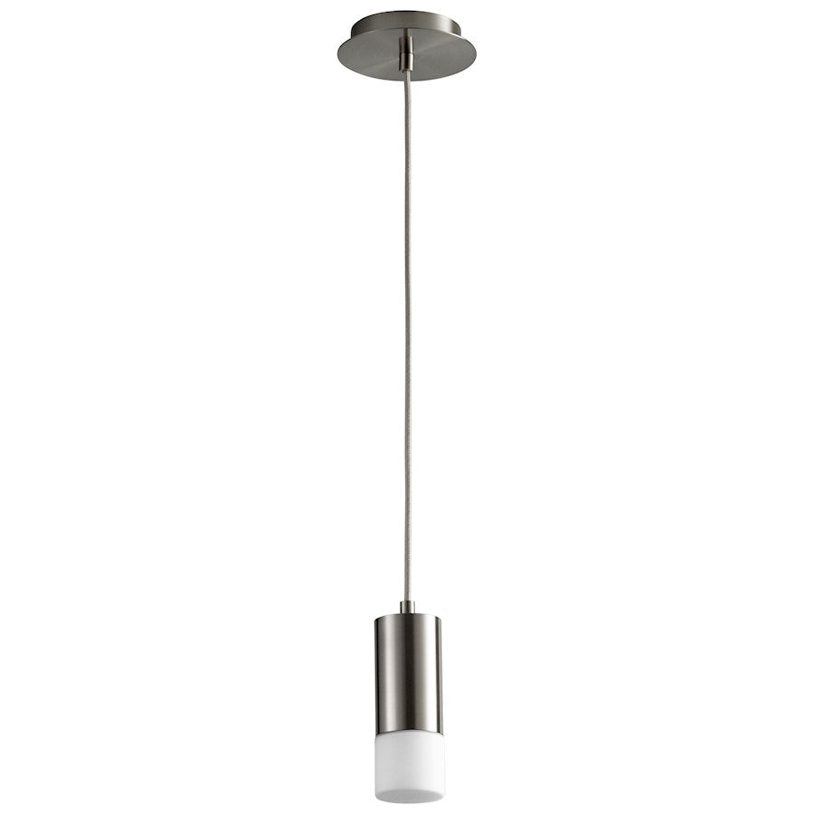 Oxygen Lighting Magneta 1 Light Pendant, Satin Nickel/Matte Opal - 3-607-124