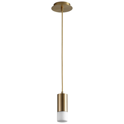 Oxygen Lighting Magneta 1 Light Pendant, Aged Brass/Matte Opal - 3-607-140