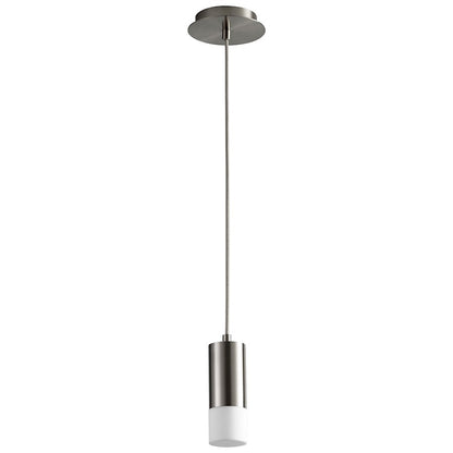 Oxygen Lighting Magneta 1 Light Pendant, Satin Nickel/Matte White - 3-607-24