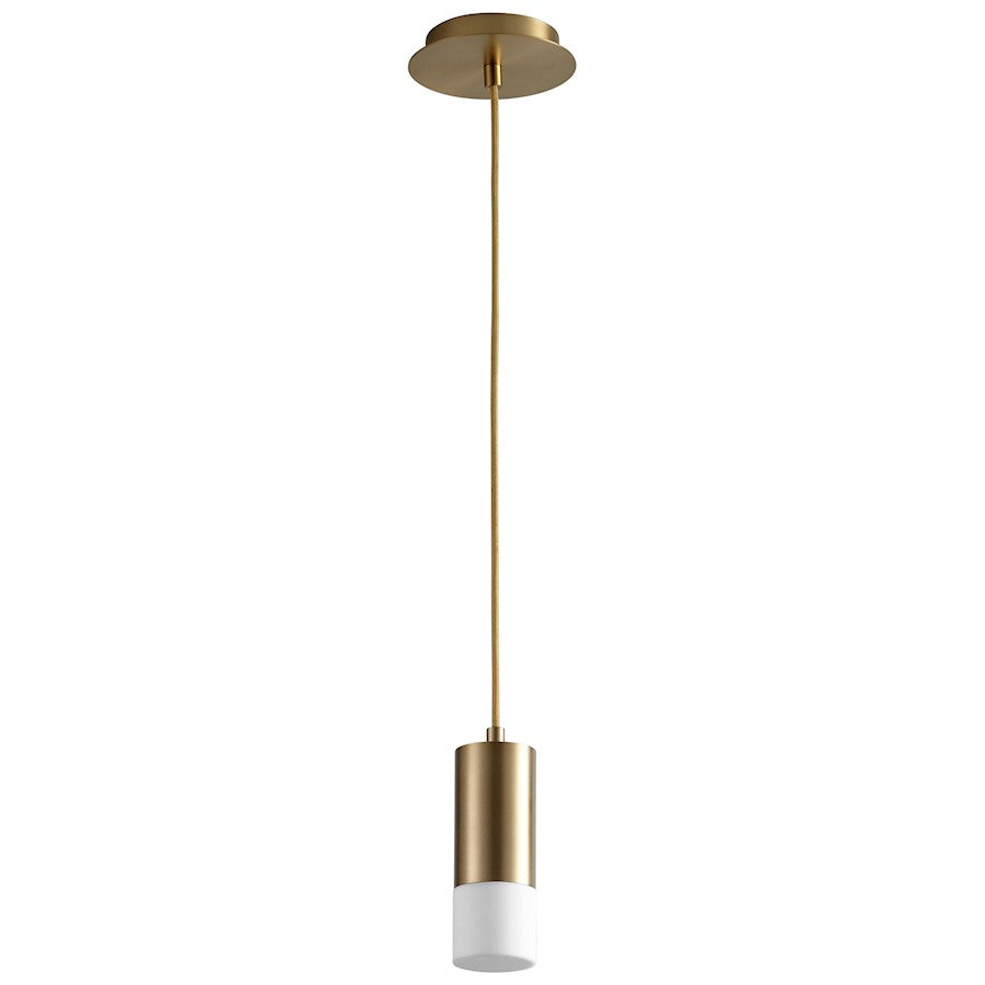 Oxygen Lighting Magneta 1 Light Pendant, Aged Brass/Matte White - 3-607-40