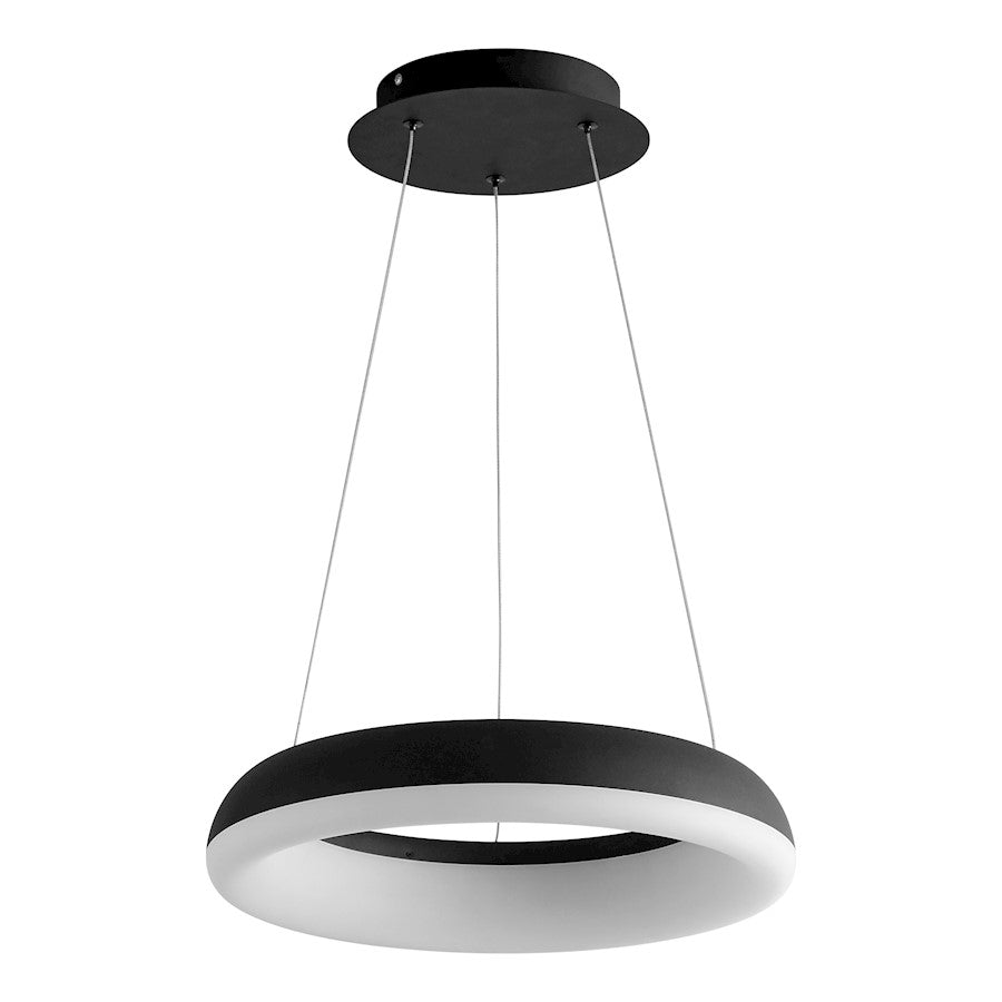 Oxygen Lighting Roswell 16" 1 Light Pendant, Black/Matte White - 3-62-15