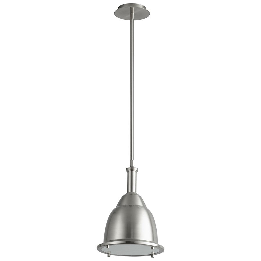 Oxygen Lighting Ruvo 1 Light LED Pendant, Nickel/White Tiffany Glass - 3-6202-24