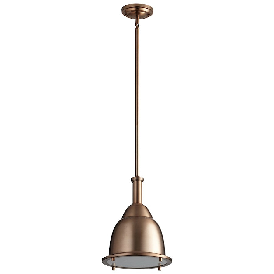 Oxygen Lighting Ruvo 1 Light LED Pendant, Copper/White Tiffany Glass - 3-6202-25