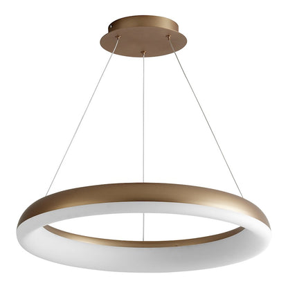 Oxygen Lighting Roswell 24" 1 Light Pendant, Aged Brass/Matte White - 3-63-40