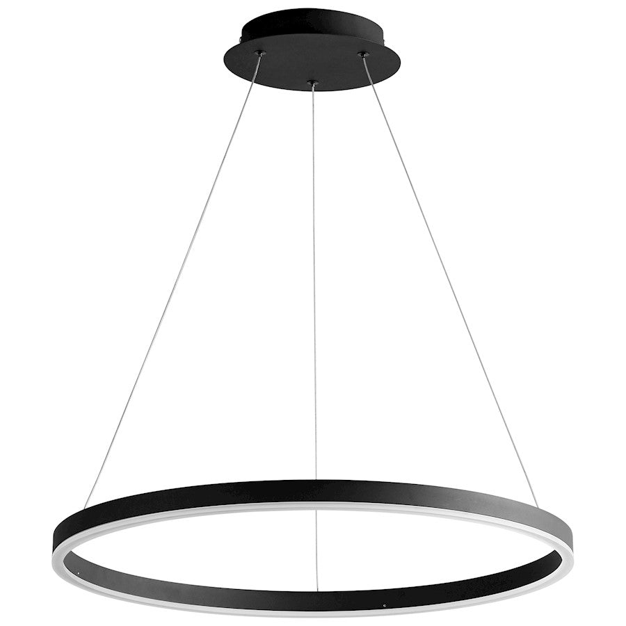 Oxygen Lighting Circulo 1 Light 24" Pendant, Black/Matte White - 3-64-15