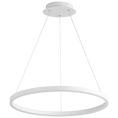 Oxygen Lighting Circulo 1 Light 24" Pendant, White/Matte White - 3-64-6