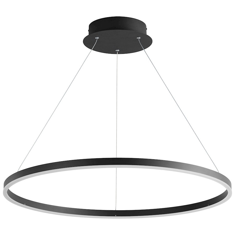 Oxygen Lighting Circulo 1 Light 32" Pendant, Black/Matte White - 3-65-15