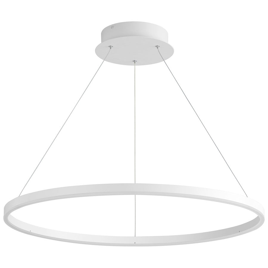 Oxygen Lighting Circulo 1 Light 32" Pendant, White/Matte White - 3-65-6