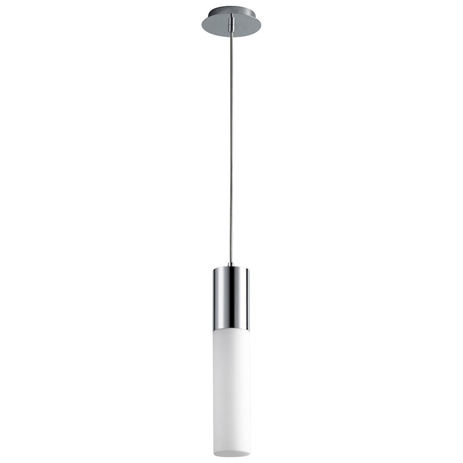 Oxygen Lighting Magnum 1 Light Pendant, Polished Chrome/Matte Opal - 3-653-114