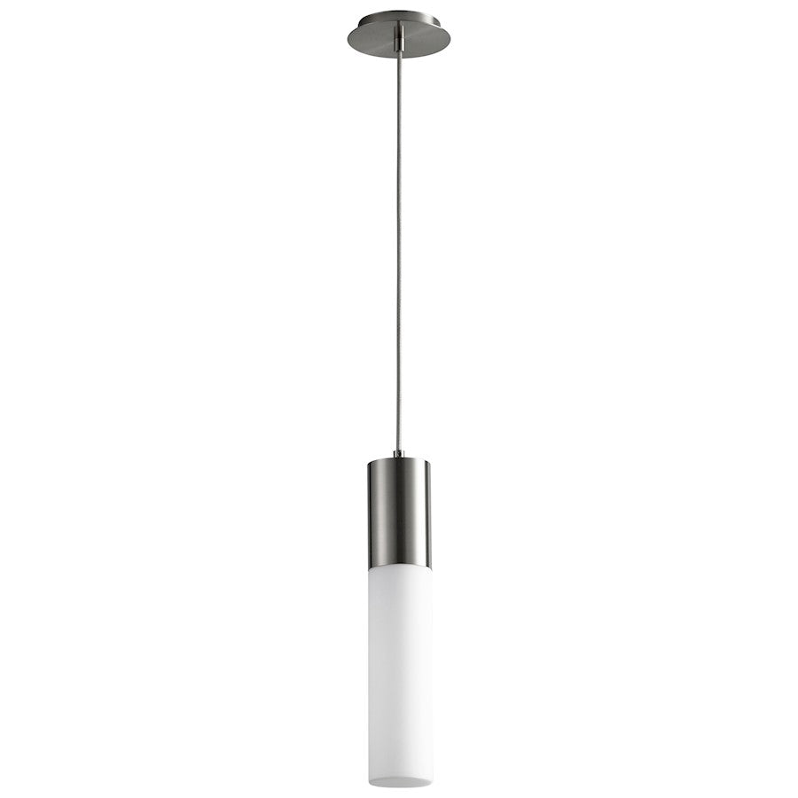 Oxygen Lighting Magnum 1 Light Pendant, Satin Nickel/Matte Opal - 3-653-124