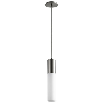 Oxygen Lighting Magnum 1 Light Pendant, Satin Nickel/Matte Opal - 3-653-124