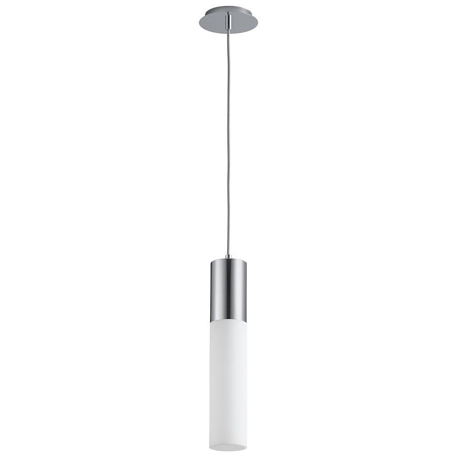 Oxygen Lighting Magnum 1 Light Pendant, Polished Chrome/Matte White - 3-653-14