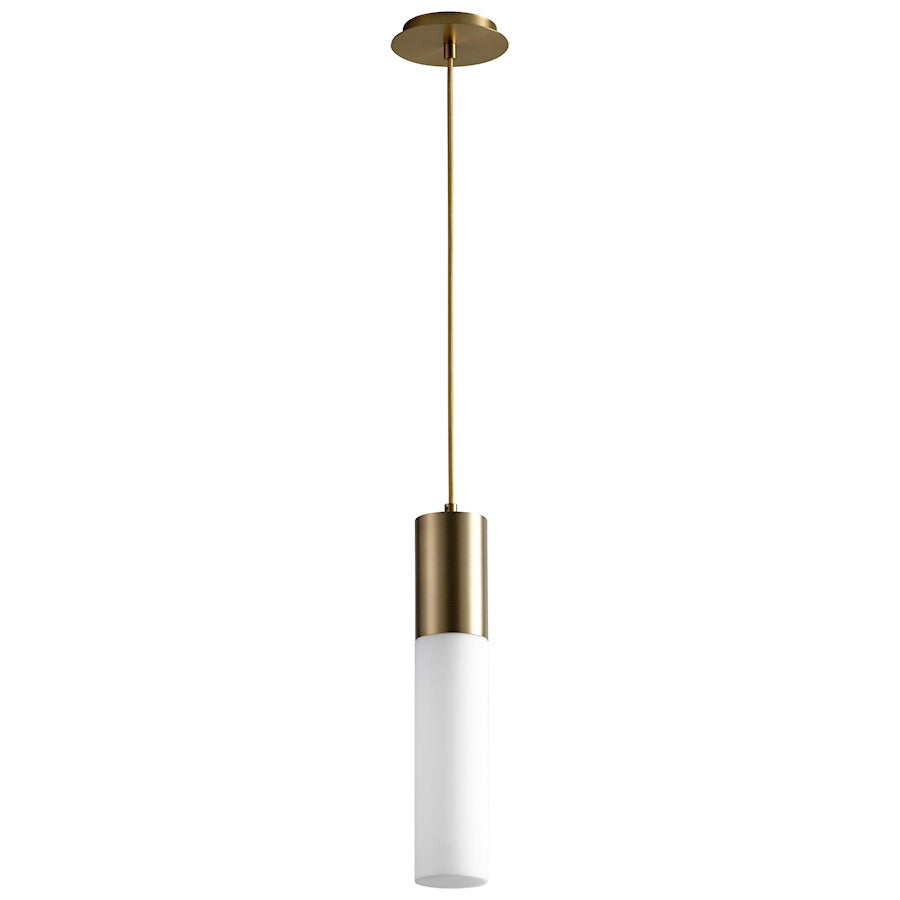 Oxygen Lighting Magnum 1 Light Pendant, Aged Brass/Matte Opal - 3-653-140