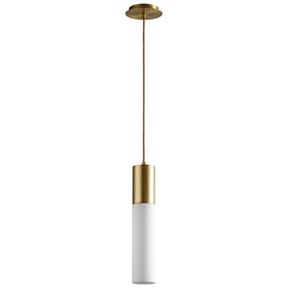 Oxygen Lighting Magnum 1 Light Pendant, Aged Brass/Matte White - 3-653-40