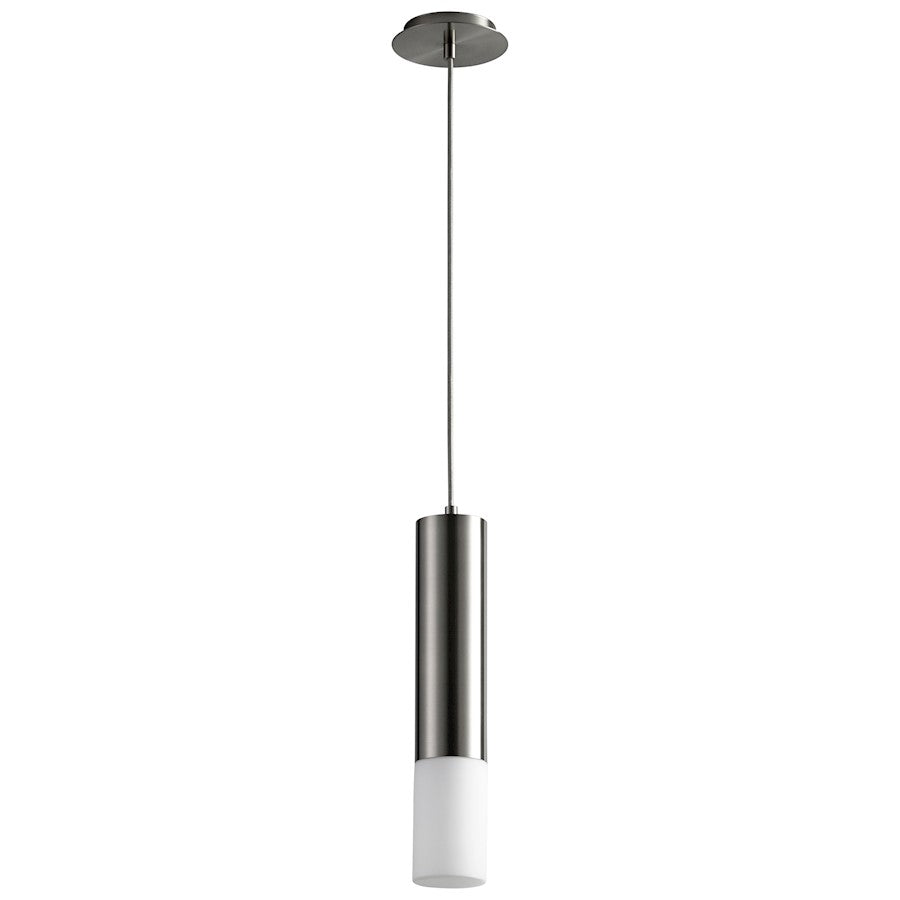 Oxygen Lighting Opus 1 Light Pendant, Satin Nickel/Matte Opal - 3-654-124