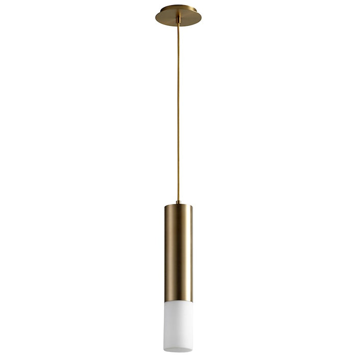 Oxygen Lighting Opus 1 Light Pendant, Aged Brass/Matte Opal - 3-654-140