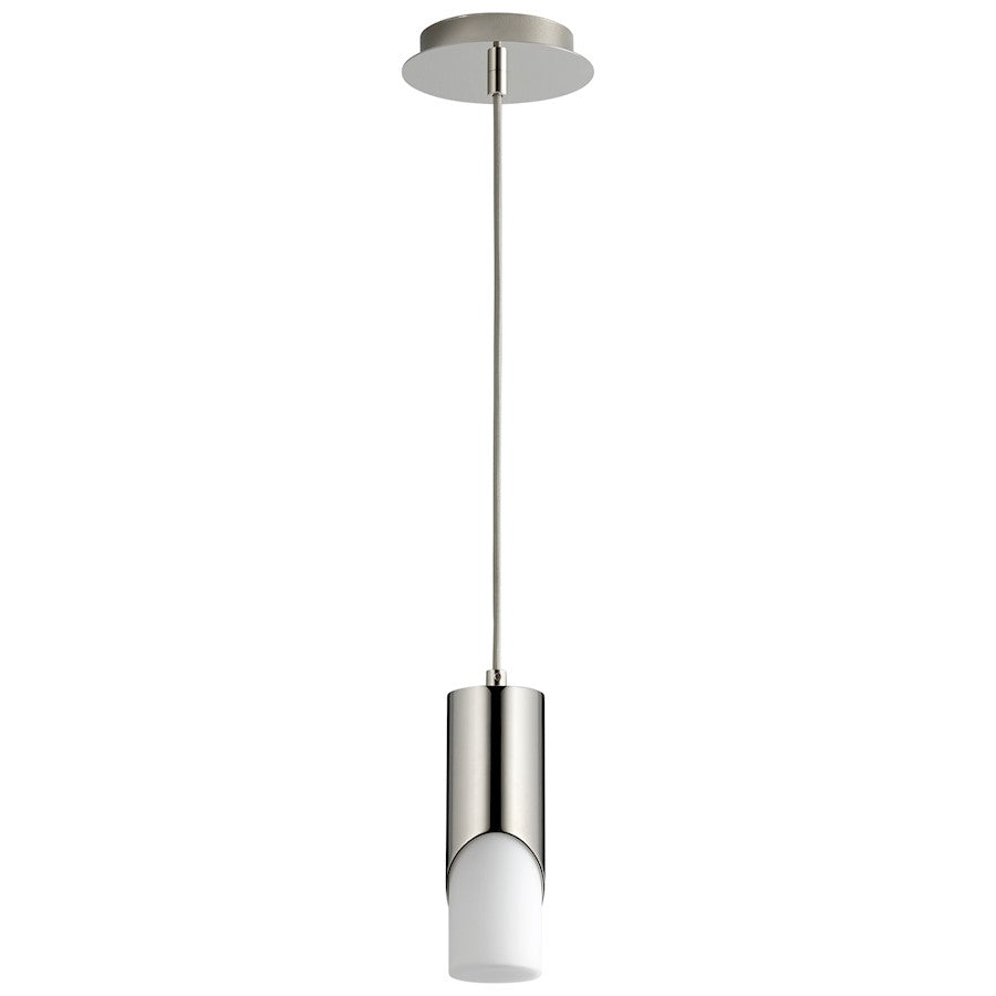 Oxygen Lighting Ellipse 1 Light 9.25" Pendant, P Nickel/White Opal - 3-667-120