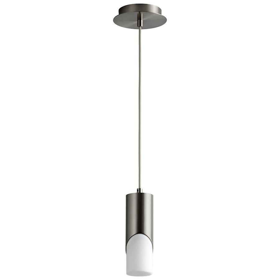 Oxygen Lighting Ellipse 1 Light 9.25" Pendant, S Nickel/White Opal - 3-667-124