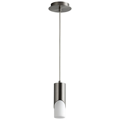 Oxygen Lighting Ellipse 1 Light 9.25" Pendant, S Nickel/White Opal - 3-667-124