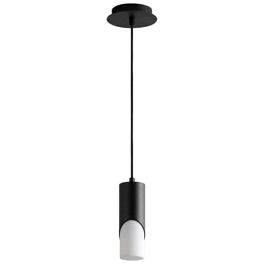 Oxygen Lighting Ellipse 1 Light 9.25" Pendant, Black/Matte White - 3-667-215