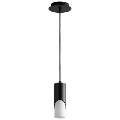 Oxygen Lighting Ellipse 1 Light 9.25" Pendant, Black/Matte White - 3-667-215