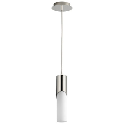 Oxygen Lighting Ellipse 1 Light 13.25" Pendant, P Nickel/White Opal - 3-668-120