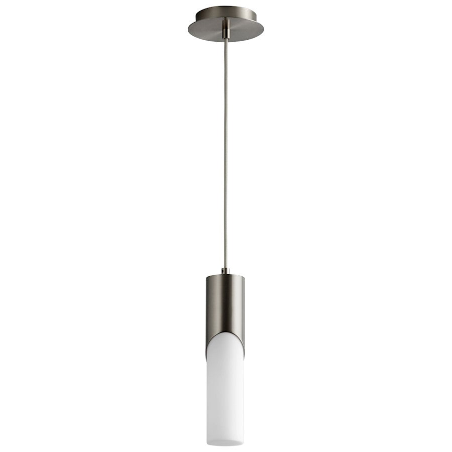 Oxygen Lighting Ellipse 1 Light 13.25" Pendant, S Nickel/White Opal - 3-668-124