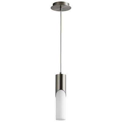 Oxygen Lighting Ellipse 1 Light 13.25" Pendant, S Nickel/White Opal - 3-668-124