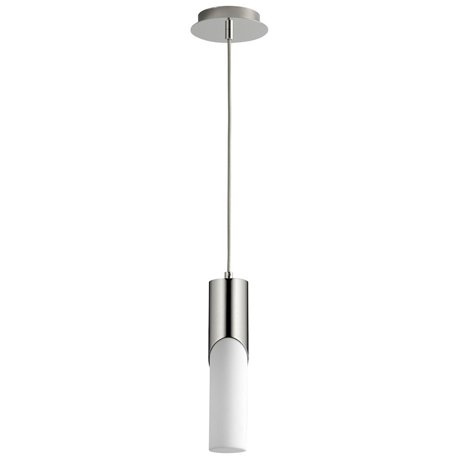 Oxygen Lighting Ellipse 1 Light 13.25" Pendant, Nickel/White - 3-668-220