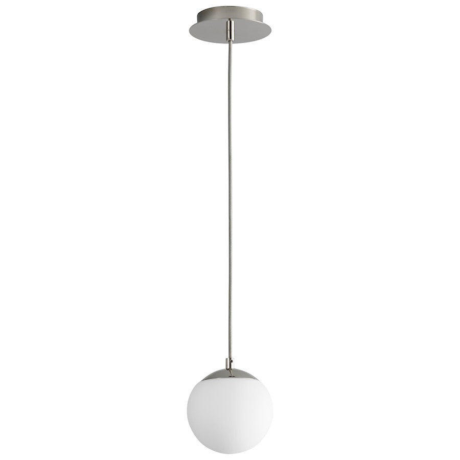 Oxygen Lighting Luna 6" 1 Light Pendant, Polished Chrome/White - 3-670-20