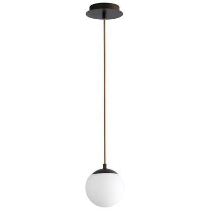 Oxygen Lighting Luna 6" 1 Light Pendant, Oiled Bronze/White - 3-670-22