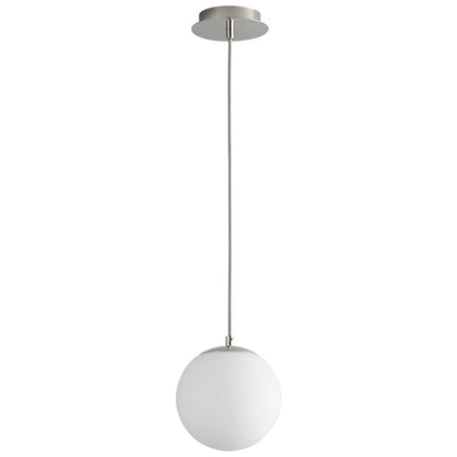 Oxygen Lighting Luna 8" 1 Light Pendant, Polished Chrome/White - 3-671-20