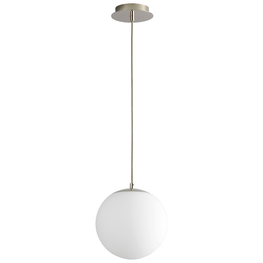 Oxygen Lighting Luna 10" 1 Light Pendant, Polished Chrome/White - 3-672-20