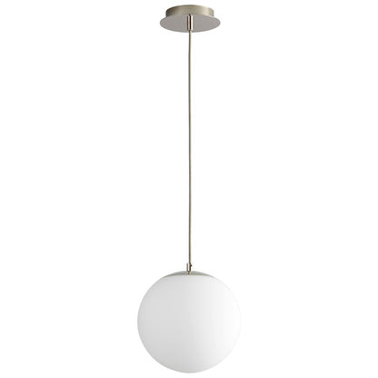 Oxygen Lighting Luna 10" 1 Light Pendant, Polished Chrome/White - 3-672-20